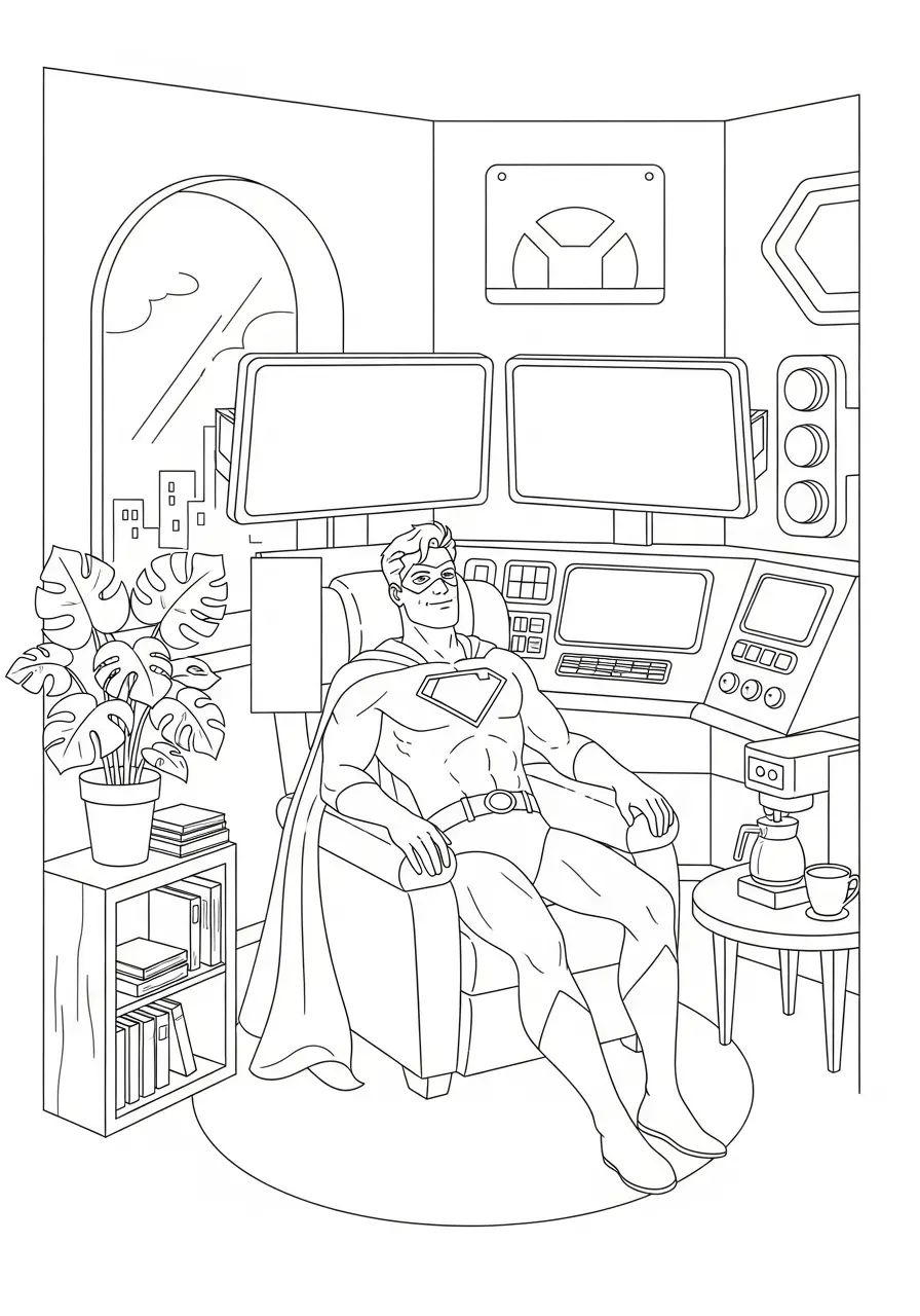 Secret Hero Base Coloring Page