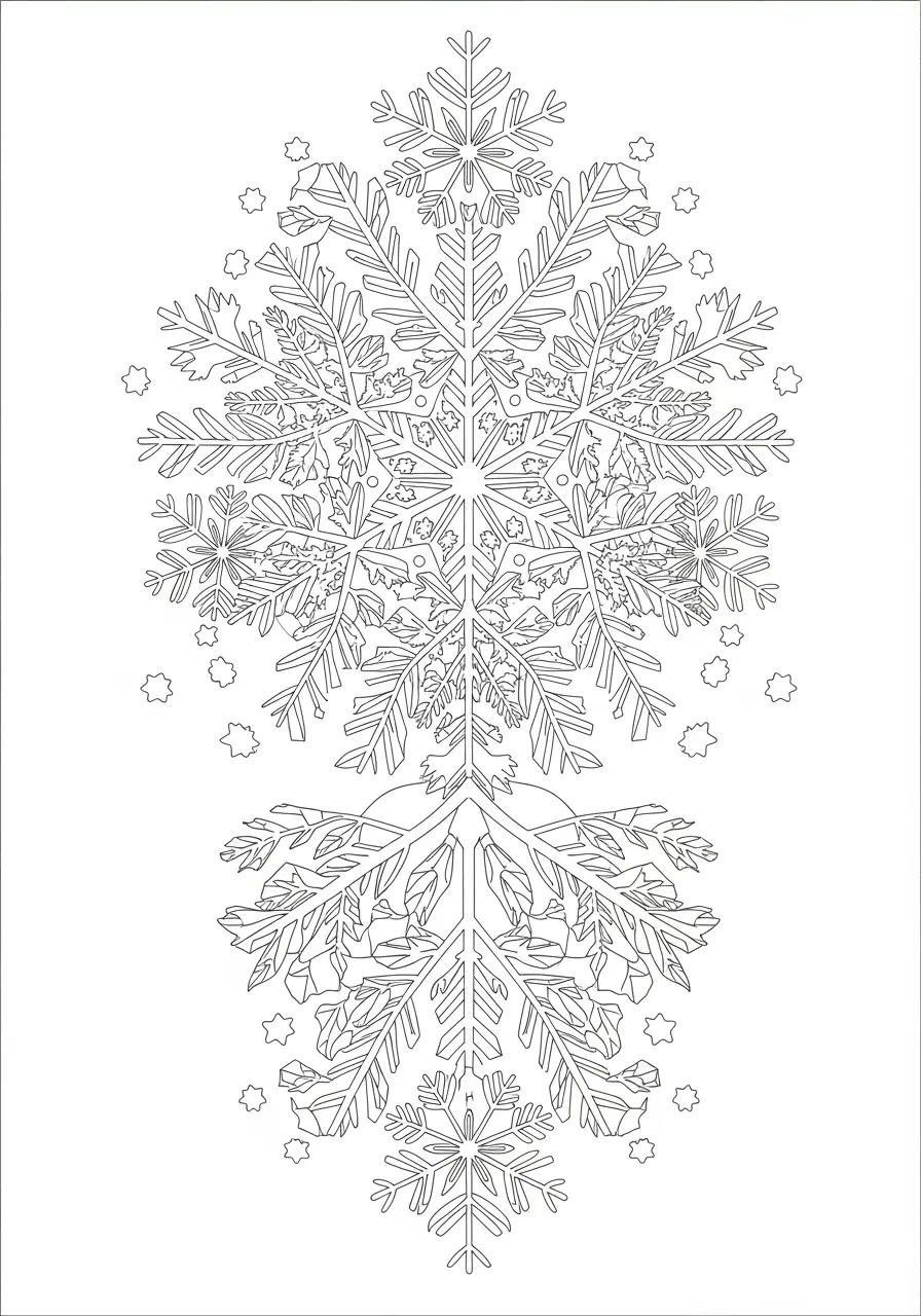 Snowflake Winter Mandala Coloring Page