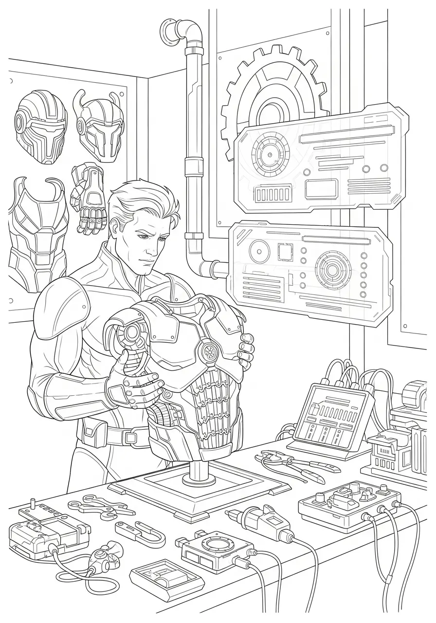 Tech Lab Workshop Coloring Page
