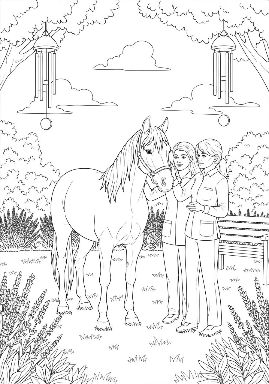 Therapy Horse Coloring Page