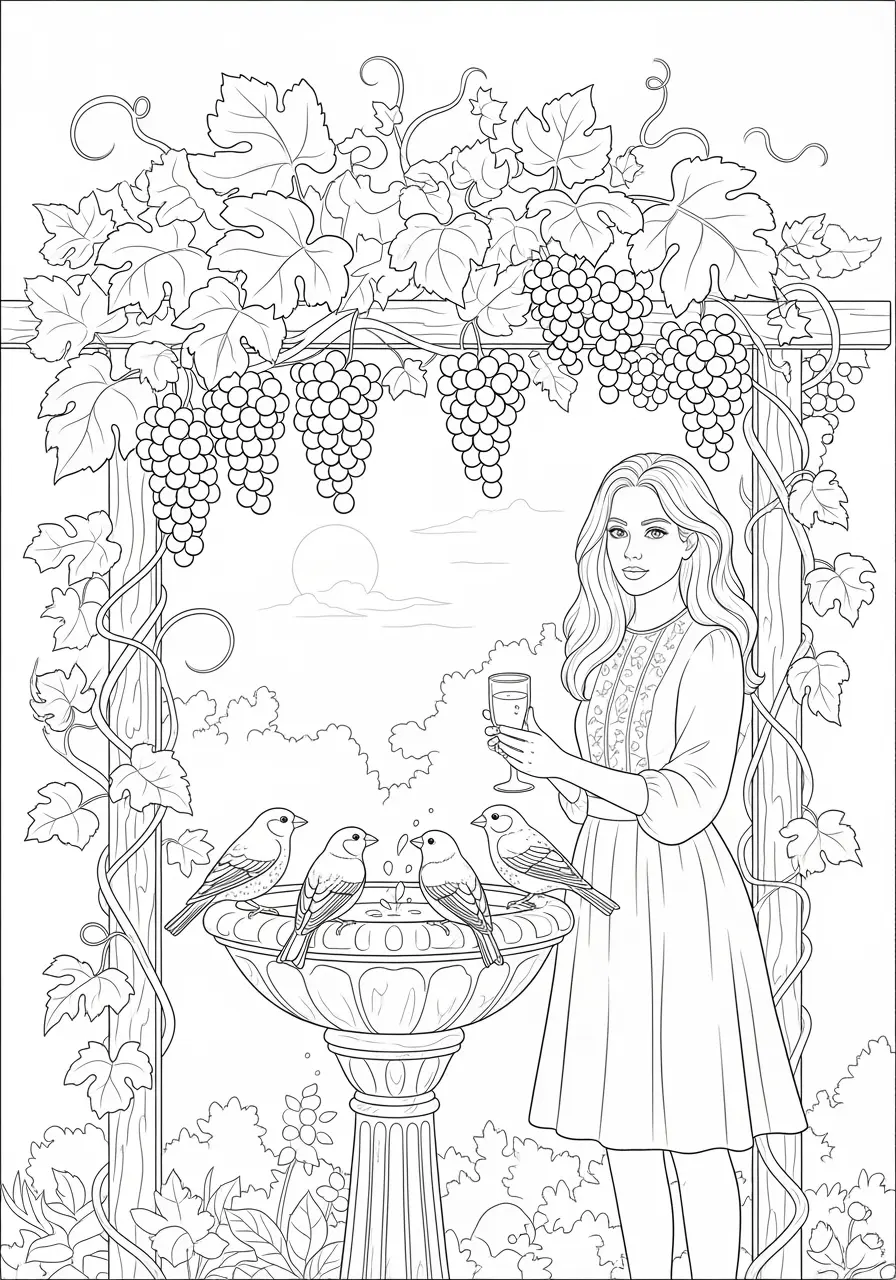 Vine and Branches Scripture Coloring Page