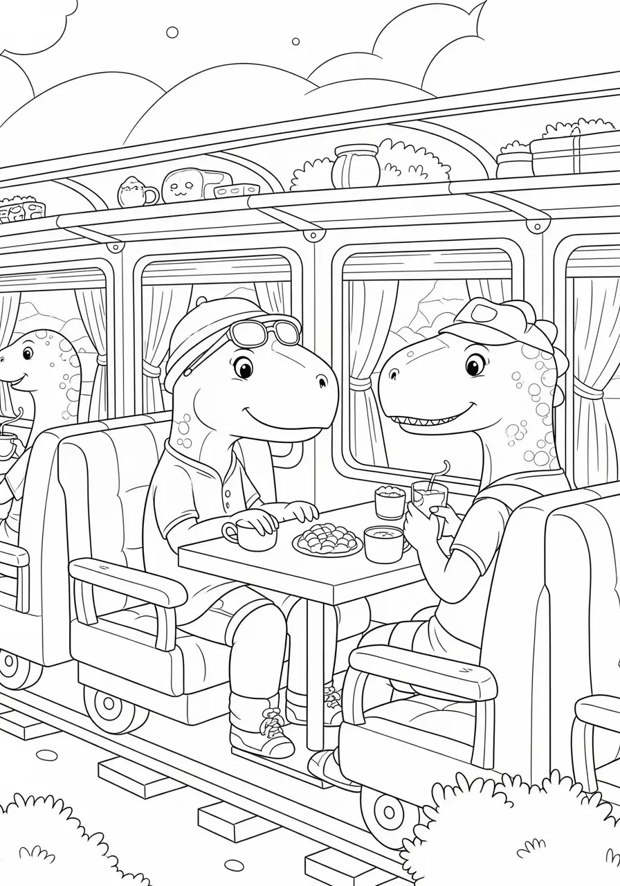 Vintage Dinosaur Train Coloring Page