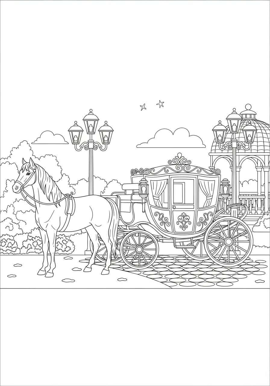 Vintage Horse Coloring Page