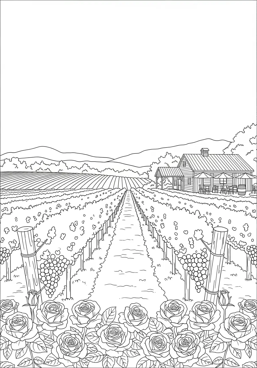 Wine Country Flower Coloring Page