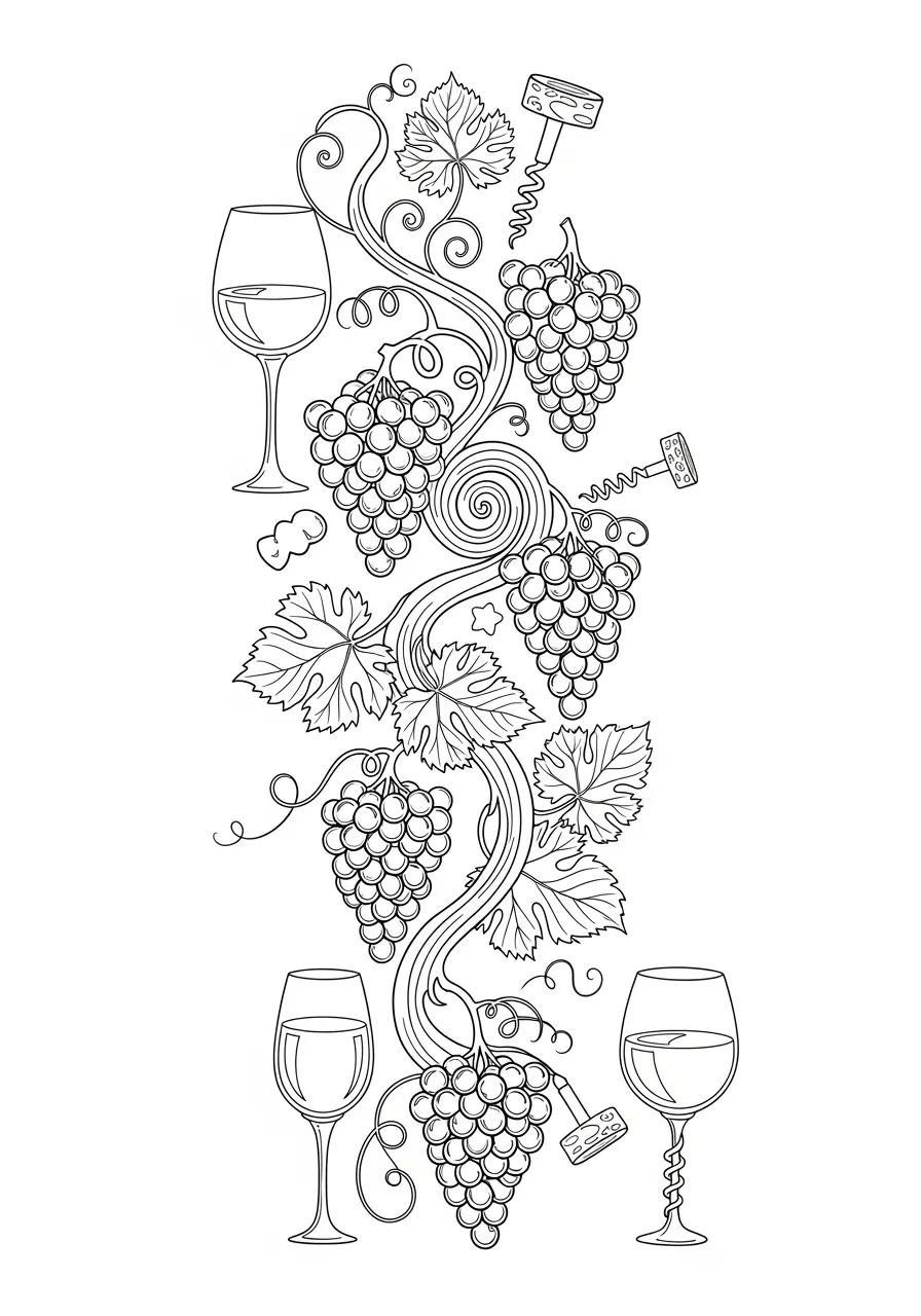 Wine Country Mandala Coloring Page