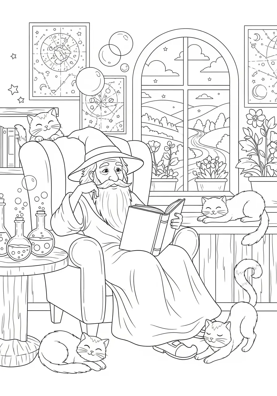 Wizard's Cozy Tower Fantasy Page